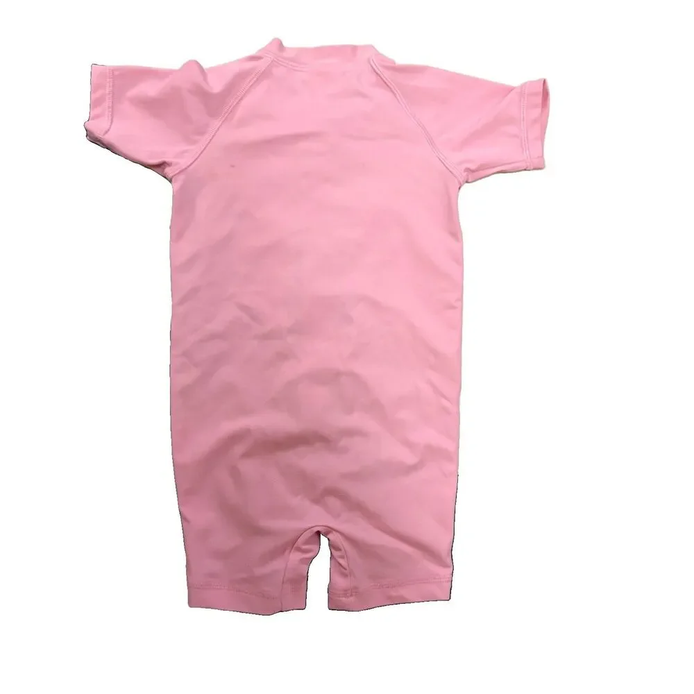 Hanna Andersson Girls 85 cm UV Sun Suit Rainbow Colorblock Zip Short Sleeve